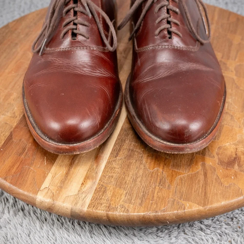 NISOLO MEN'S EVERYDAY OXFORD LEATHER DRESS SHOES BROWN SZ 8‎